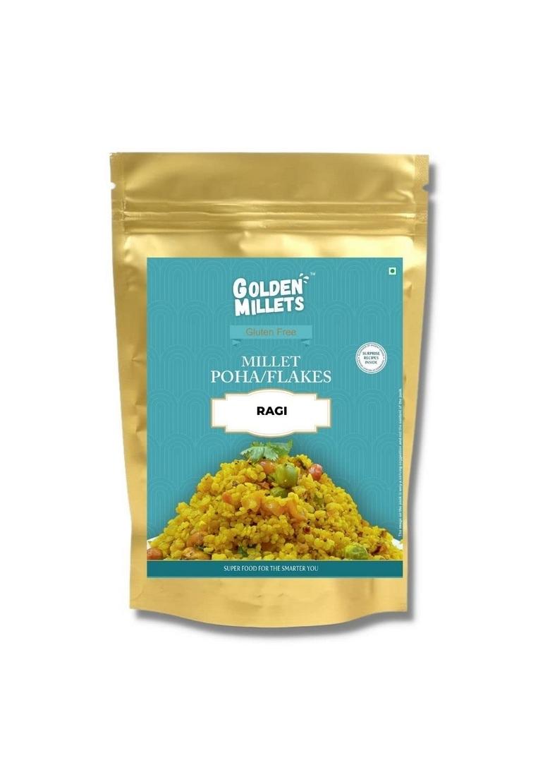 Golden Millets Ragi (Finger Millet) Flakes | Gluten Free Breakfast | High Protein & Fiber |100% Natural |250G ,Pack Of 5