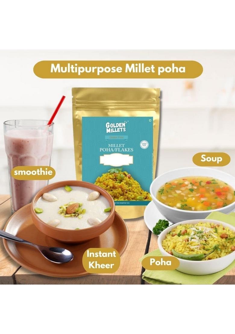 Golden Millets Ragi (Finger Millet) Flakes | Gluten Free Breakfast | High Protein & Fiber |100% Natural |250G ,Pack Of 5