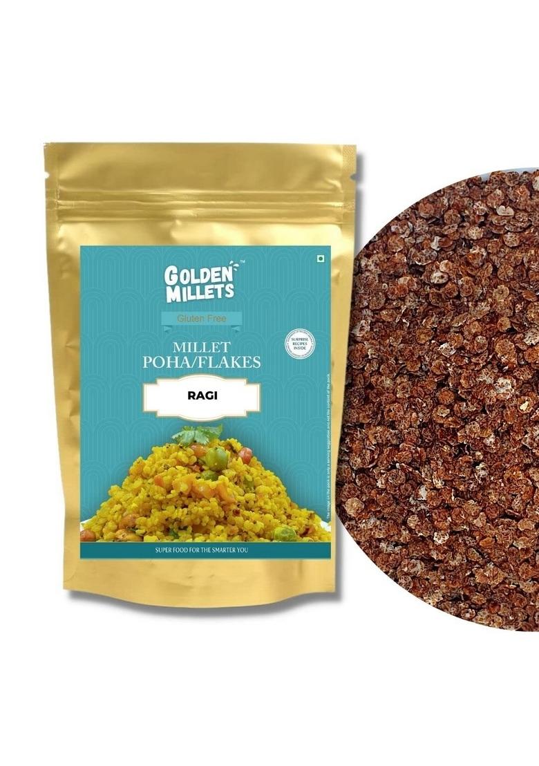 Golden Millets Ragi (Finger Millet) Flakes | Gluten Free Breakfast | High Protein & Fiber |100% Natural |250G ,Pack Of 5