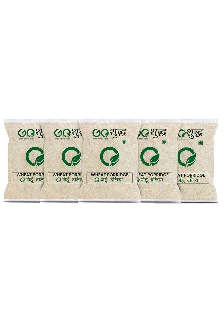 Goshudh Gehun Daliya (Wheat Porridge)| 500Gm Each (Pack Of 5)| Combo Offer|Cold Grinded With All Essential Nutrients| Artificial Flavors Or Colours | Immunity Booster|Improves Metabolism| Healthy & Fibre Rich - Indya