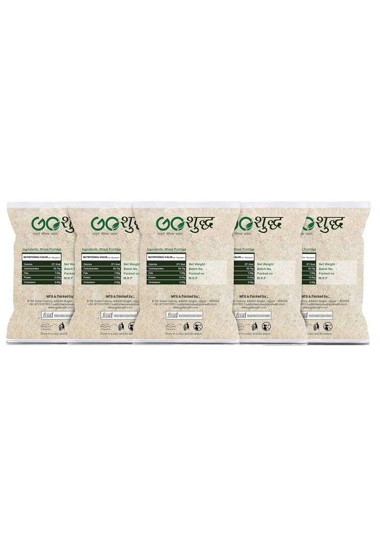 Goshudh Gehun Daliya (Wheat Porridge)| 500Gm Each (Pack Of 5)| Combo Offer|Cold Grinded With All Essential Nutrients| Artificial Flavors Or Colours | Immunity Booster|Improves Metabolism| Healthy & Fibre Rich - Indya