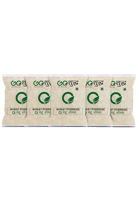 Goshudh Gehun Daliya (Wheat Porridge)| 500Gm Each (Pack Of 5)| Combo Offer|Cold Grinded With All Essential Nutrients| Artificial Flavors Or Colours | Immunity Booster|Improves Metabolism| Healthy & Fibre Rich