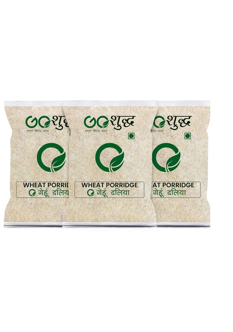 Goshudh Gehun Daliya (Wheat Porridge)| 1Kg Each (Pack Of 3)| Combo Offer|Cold Grinded With All Essential Nutrients| Artificial Flavors Or Colours | Immunity Booster|Improves Metabolism| Healthy & Fibre Rich