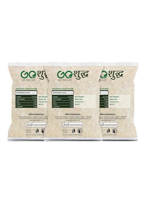Goshudh Gehun Daliya (Wheat Porridge)| 1Kg Each (Pack Of 3)| Combo Offer|Cold Grinded With All Essential Nutrients| Artificial Flavors Or Colours | Immunity Booster|Improves Metabolism| Healthy & Fibre Rich