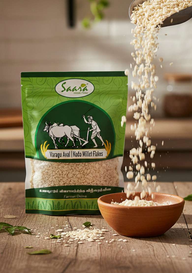 Vs Products Kodo Millet Poha (1Kg) | Varagu Aval | Kodo Millet Flakes - Indya