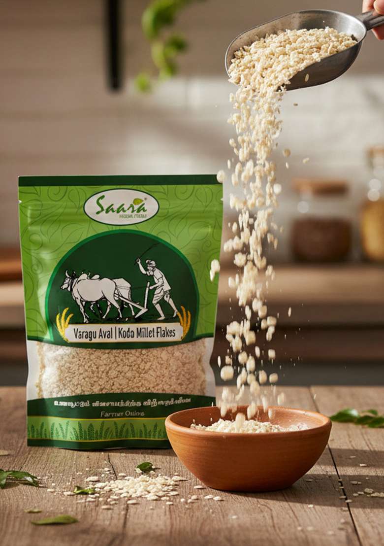 Vs Products Varagu Aval | Kodo Millet Poha | Kodo Millet Flakes 1Kg - Indya