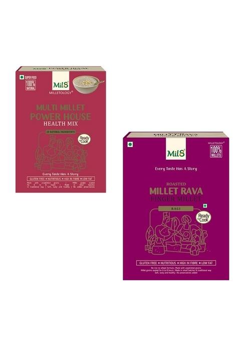Health Mix Powerhouse & Rava Finger Millet Combo (300Gram-300Gram) Nutritious, Delicious And Healthy Breakfast Solution