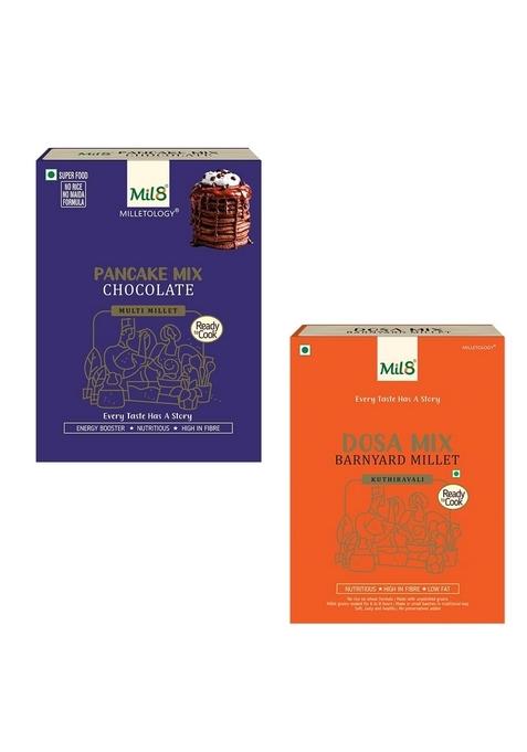 Mil8 Pancake Mix Chocolate & Dosamix Barnyard Millet Combo (200Gram-300Gram) Nutritious, Delicious And Healthy Breakfast Solution