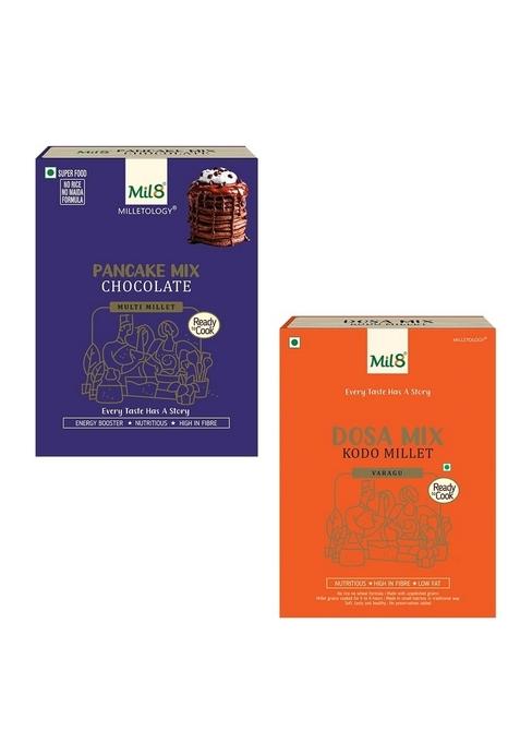 Mil8 Pancake Mix Chocolate & Dosamix Kodo Millet Combo (200Gram-300Gram) Nutritious, Delicious And Healthy Breakfast Solution