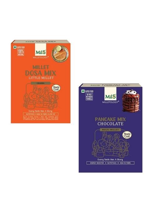 Mil8 Dosamix Little & Pancake Mix Chocolate Combo (300Gram-200Gram) Nutritious, Delicious And Healthy Breakfast Solution