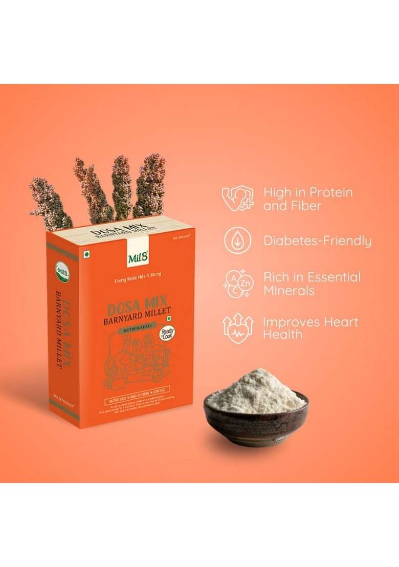 Mil8 Dosamix Barnyard & Puttu Powder Finger Millet Combo (300Gram-300Gram) Nutritious, Delicious And Healthy Breakfast Solution - Indya
