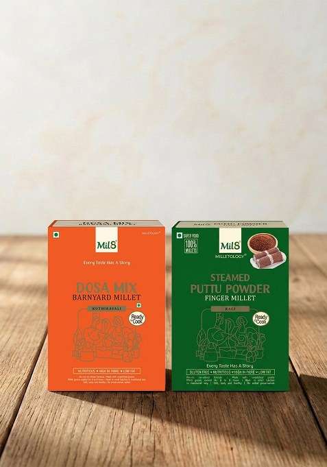 Mil8 Dosamix Barnyard & Puttu Powder Finger Millet Combo (300Gram-300Gram) Nutritious, Delicious And Healthy Breakfast Solution