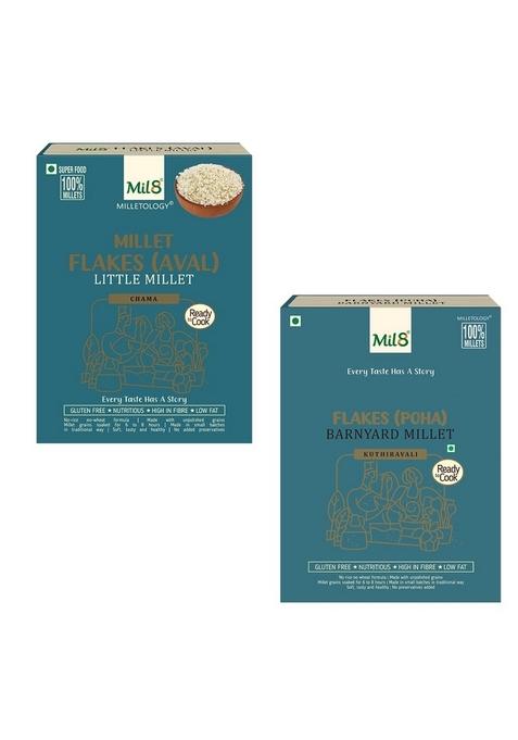Mil8 Flakes (Aval) Little & Flakes (Aval) Barnayard Millet Combo (200Gram-200Gram) Nutritious, Delicious And Healthy Breakfast Solution