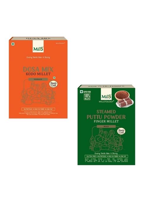 Mil8 Dosamix Kodo & Puttu Powder Finger Millet Combo (300Gram-300Gram) Nutritious, Delicious And Healthy Breakfast Solution