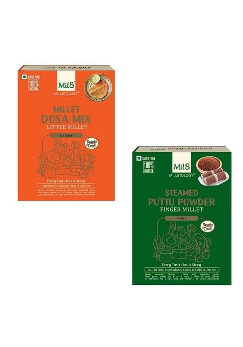 Mil8 Dosamix Little & Puttu Powder Finger Millet Combo (300Gram-300Gram) Nutritious, Delicious And Healthy Breakfast Solution