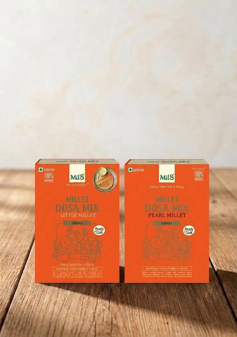Mil8 Dosamix Little & Dosamix Pearl Millet Combo (300Gram-300Gram) Nutritious, Delicious And Healthy Breakfast Solution - Indya