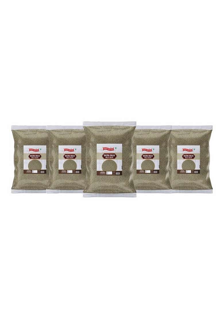 Diwali Sale Barmer Rajasthani Bajra Khichdi Daliya/Pearl/Maiwa Broken Cracked Millet|Cumbu/Bajeer Porridge-1200G(240G*5Pkt) Great Indian Festival - Indya