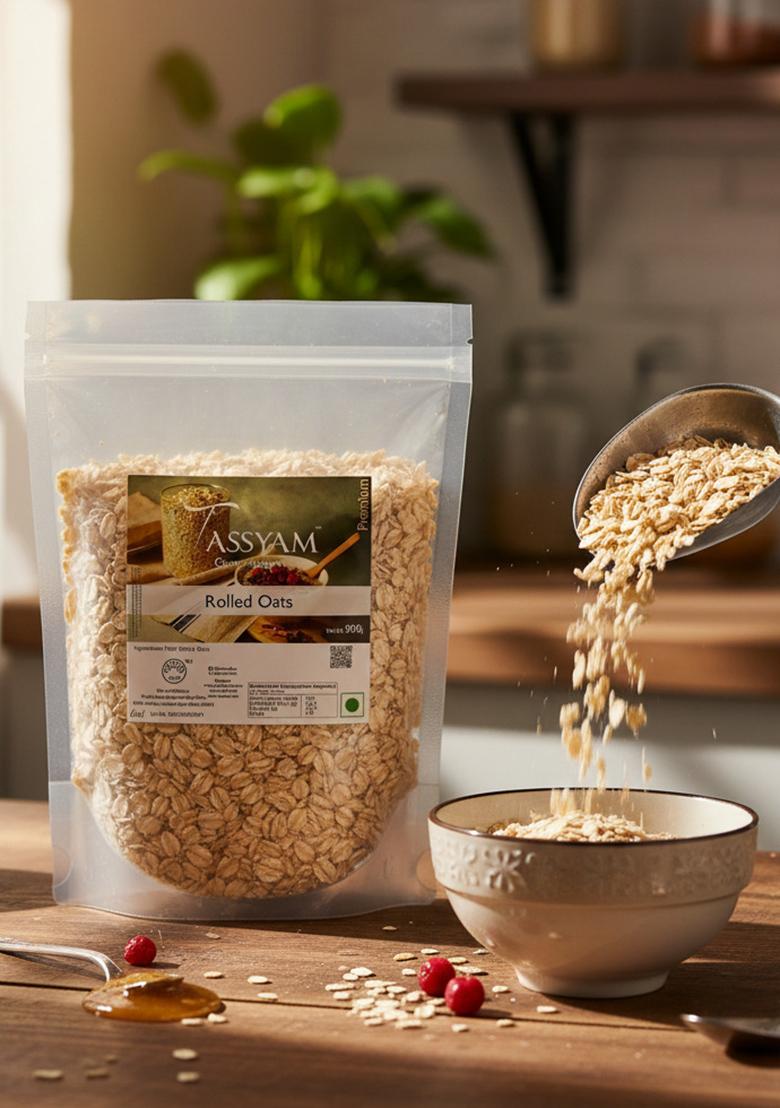 Tassyam Rolled Oats 900 Grams | Gluten Free Oats By Tassyam