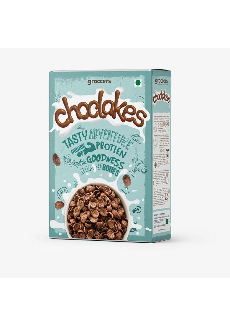 Groccers Choclakes Crunchy Chocolatey Cereals | Rich In Calcium, Protein, Crucial Vitamins, Iron, Immunity-Boosting Nutrients, And Fiber Source | Breakfast Cereal