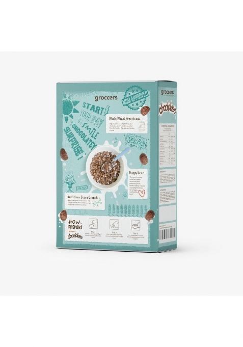 Groccers Choclakes Crunchy Chocolatey Cereals | Rich In Calcium, Protein, Crucial Vitamins, Iron, Immunity-Boosting Nutrients, And Fiber Source | Breakfast Cereal