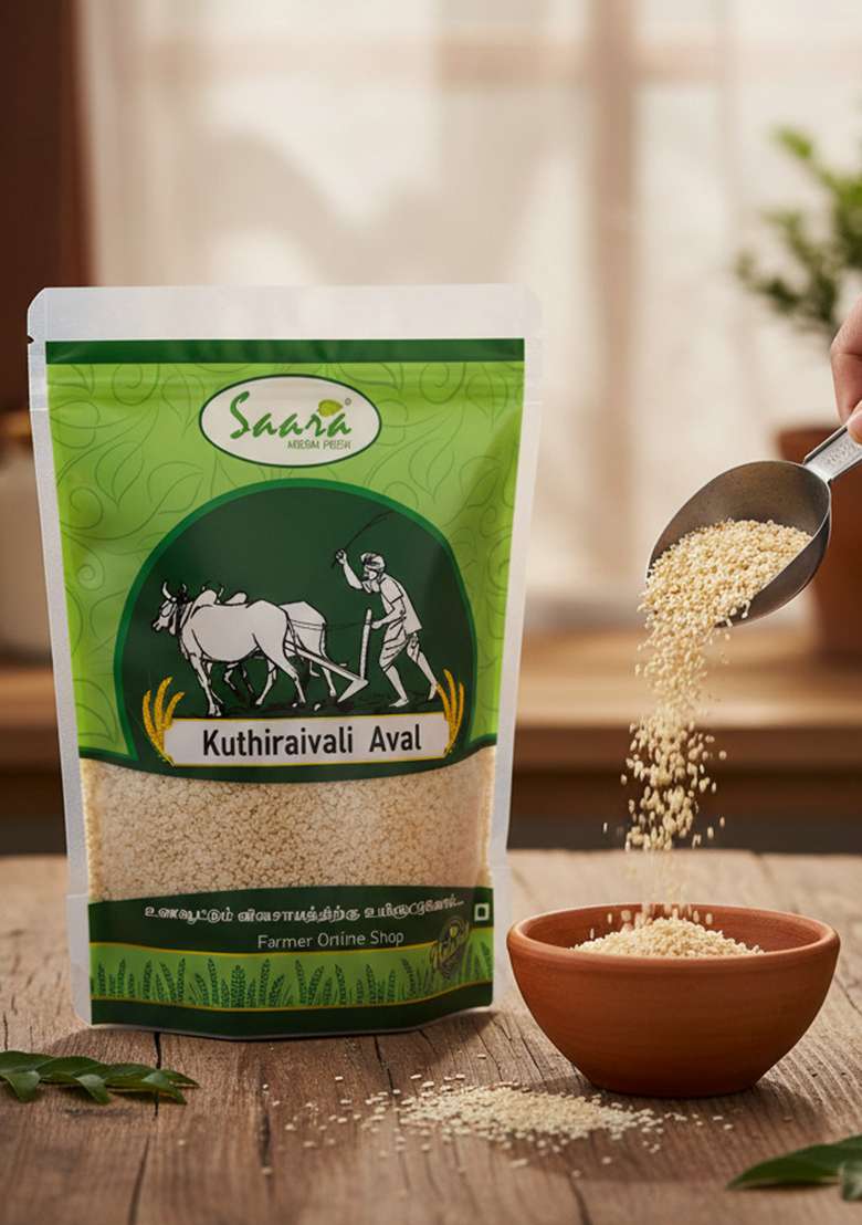 Vs Products Kuthiraivali Aval 1Kg | Barnyard Millet Flakes | Nutritious Flattened Lentil For Upma & Poha Recipes - Indya