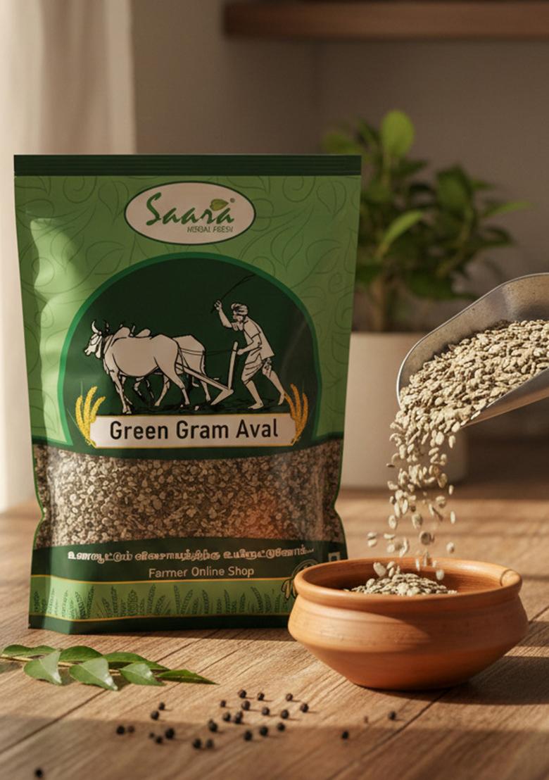 Vs Products Moong Dal Aval – Natural Flattened Green Gram – 1Kg Pouch