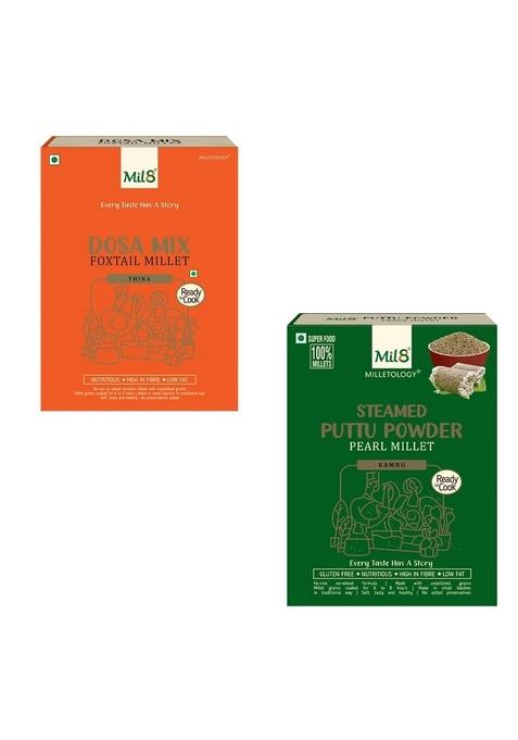 Mil8 Dosamix Foxtail & Puttu Powder Pearl Millet Combo (300Gram-300Gram) Nutritious, Delicious And Healthy Breakfast Solution