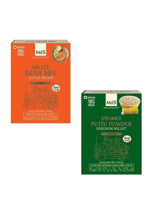 Mil8 Dosamix Little & Puttu Powder Sorghum Millet Combo (300Gram-300Gram) Nutritious, Delicious And Healthy Breakfast Solution