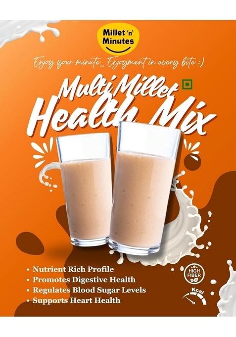 Millet 'N' Minutes Multi Millet Health Mix, High Fibre Nutrient Rich Drink Mix, Plant Based, 200G