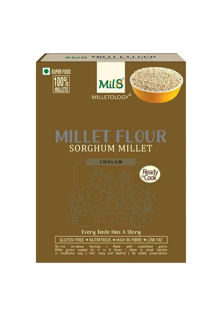 Mil8 Flour Sorghum & Health Mix Powerhouse Combo (300Gram-300Gram) Nutritious, Delicious And Healthy Breakfast Solution - Indya