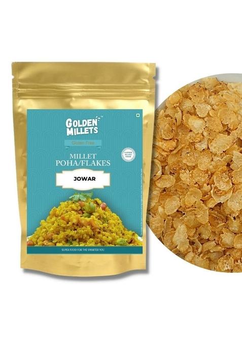 Golden Millets Jowar (Sorghum Millet) Flakes | Gluten Free | Dietary Fiber & Protein Rich Breakfast | Unflavored & Toasted Alternative To Oats | (250G) (Pack Of 10)