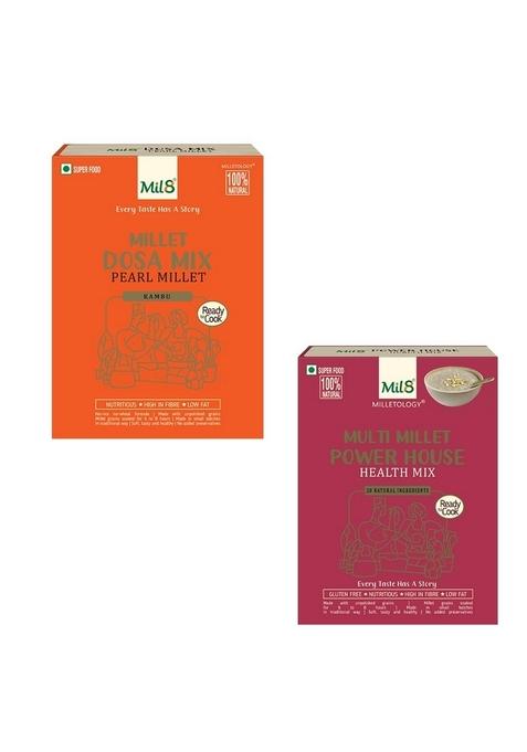 Mil8 Dosamix Pearl & Health Mix Powerhouse Combo (300Gram-300Gram) Nutritious, Delicious And Healthy Breakfast Solution