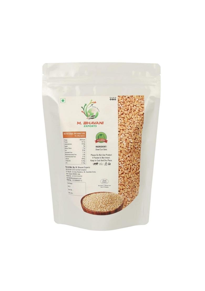 M.Bhavani Steel Cut Oats 1Kg | Gluten Free Oats | Breakfast | Diet Food For Weight Loss | 100% Wholegrain Cereal Pack Of 2