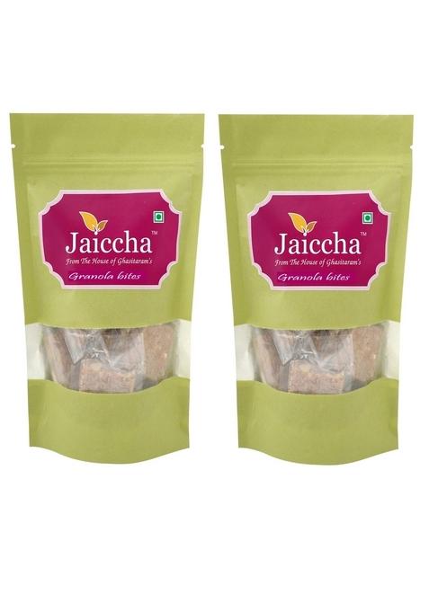 Ghasitaram Gifts Jaiccha - Granola Bites 400 Gms In Green Paper Pouch|Sweets|Sweets Gift Pack|Diwali Sweets|Indian Mithai|Diwali Sweets Gift Box