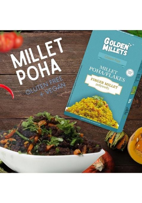 Golden Millets Ragi Flakes | Healthy Millet Flakes | Millet Flakes Gluten-Free | No Preservative | High Calcium & High Fibre (250G X 3)