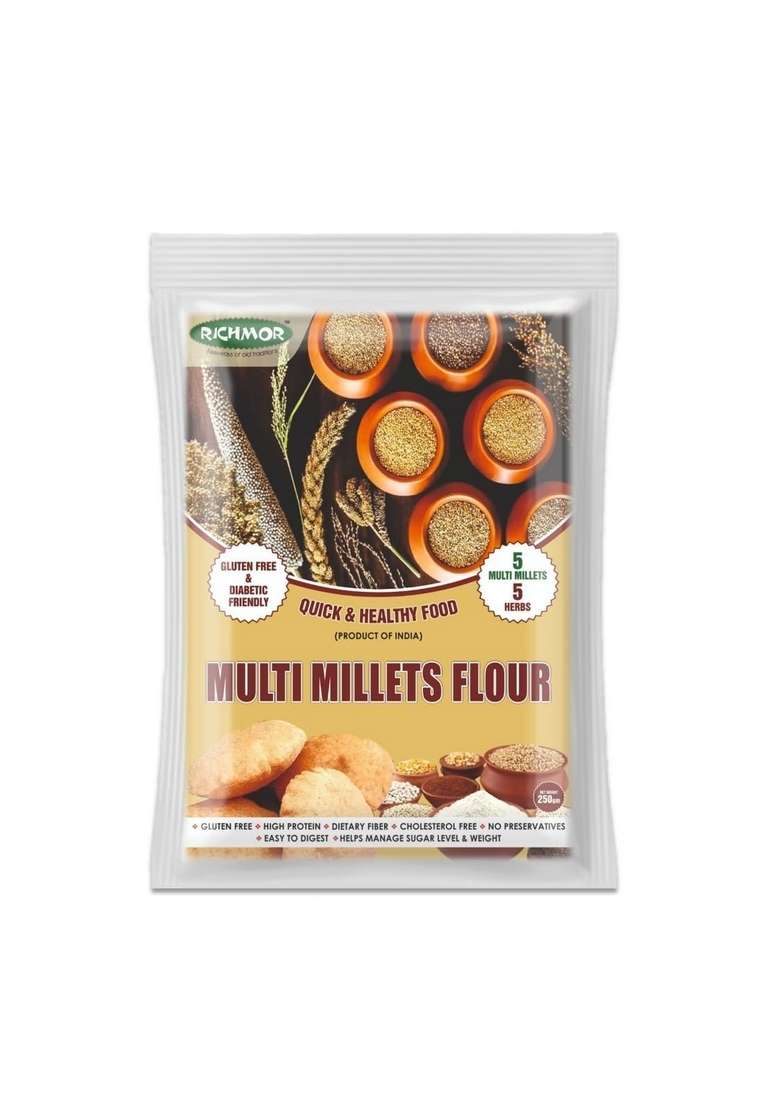 Richmor Healthy Grains Combo: Multi Millets Flour (500G) & Oats Vegetable Beetroot Cheela Mix (200G) | Gluten-Free, High Protein & Fiber | Diabetic Friendly | Quick & Easy Healthy Meals - Indya