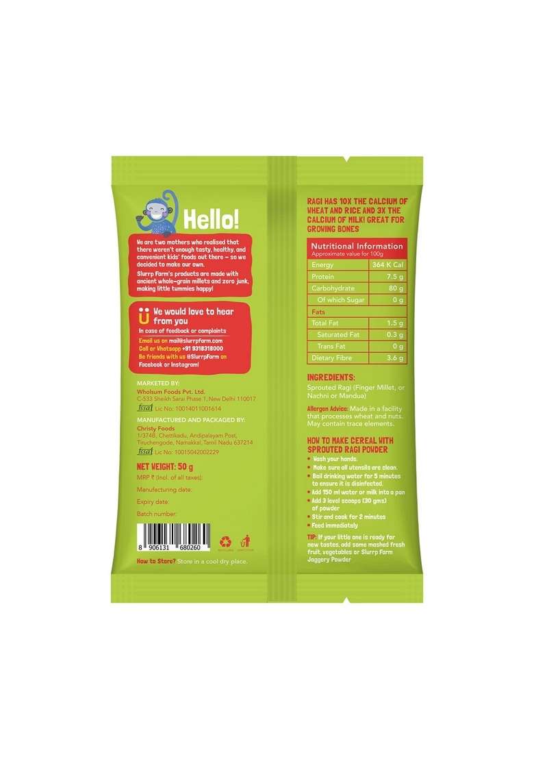 Slurrp Farm No Sugar Salt First Foods Cereal Trial Pack Combo | Made With Ragi Oats Jowar Real Fruits Vegetables Dals| 50 G 4 Maida Millet Noodles Of 2 192G Each - Indya