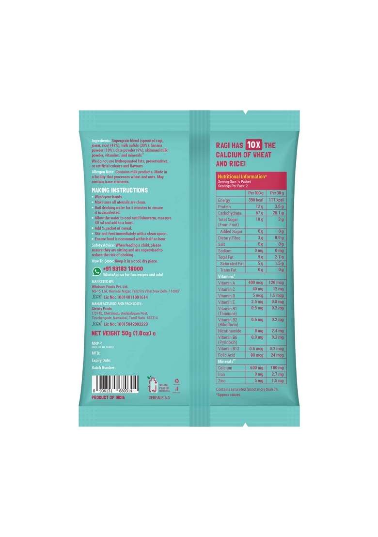 Slurrp Farm No Sugar Salt First Foods Cereal Trial Pack Combo | Made With Ragi Oats Jowar Real Fruits Vegetables Dals| 50 G 4 Maida Millet Noodles Of 2 192G Each - Indya