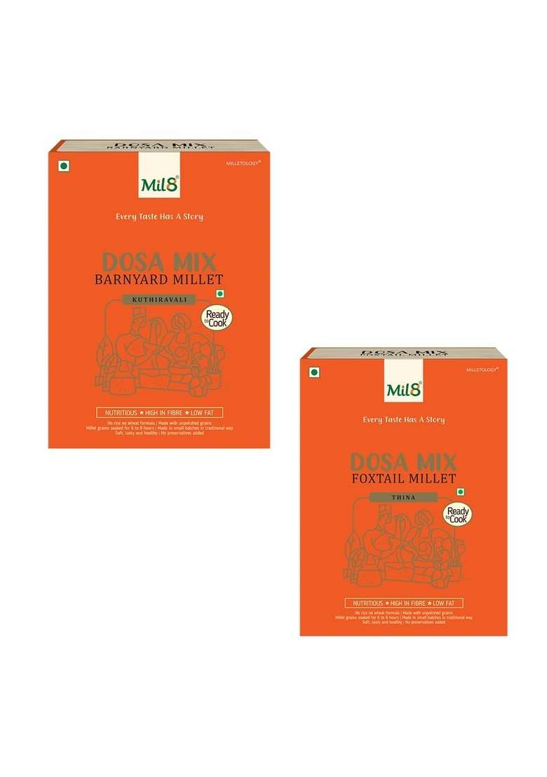 Mil8 Dosamix Barnyard & Dosamix Foxtail Millet Combo (300Gram-300Gram) Nutritious, Delicious And Healthy Breakfast Solution - Indya