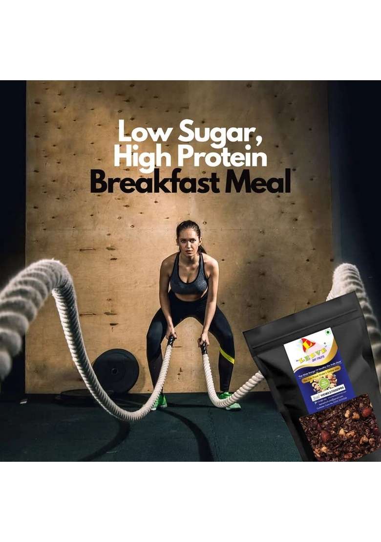 Leeve Dry Fruits Brand | Special Granola | Protein Breakfast | Diet Snacks High Fibre | 800 Gram | Dark Chocolate | Almonds | Honey | Gluten Free | Ready To Eat | High Fibre Oat - Indya