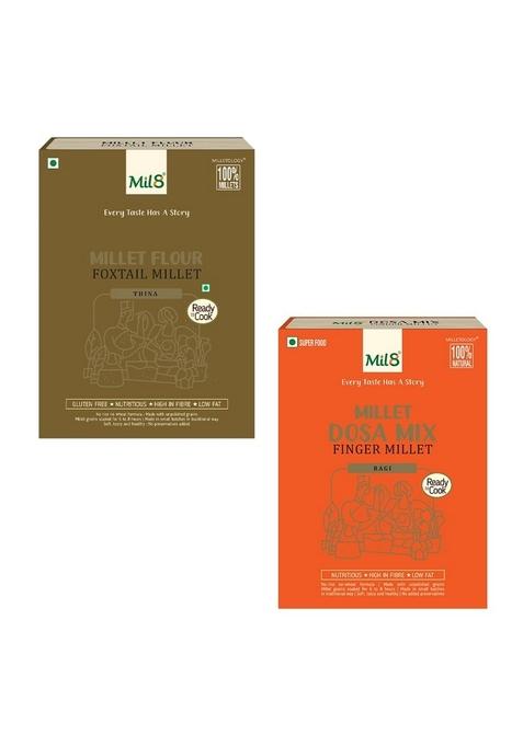 Mil8 Flour Foxtail & Dosamix Finger Millet Combo (300Gram-300Gram) Nutritious, Delicious And Healthy Breakfast Solution