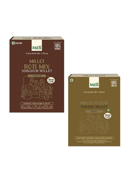 Mil8 Rotimix Sorghum & Flour Foxtail Millet Combo (300Gram-300Gram) Nutritious, Delicious And Healthy Breakfast Solution