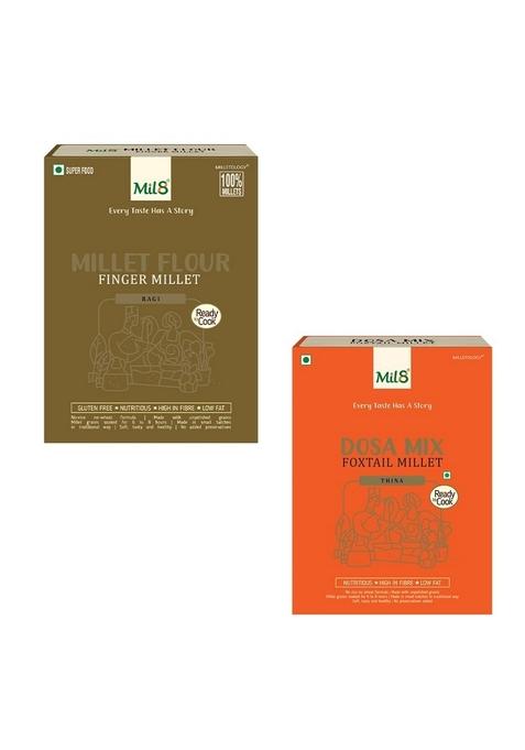 Mil8 Flour Finger & Dosamix Foxtail Millet Combo (300Gram-300Gram) Nutritious, Delicious And Healthy Breakfast Solution