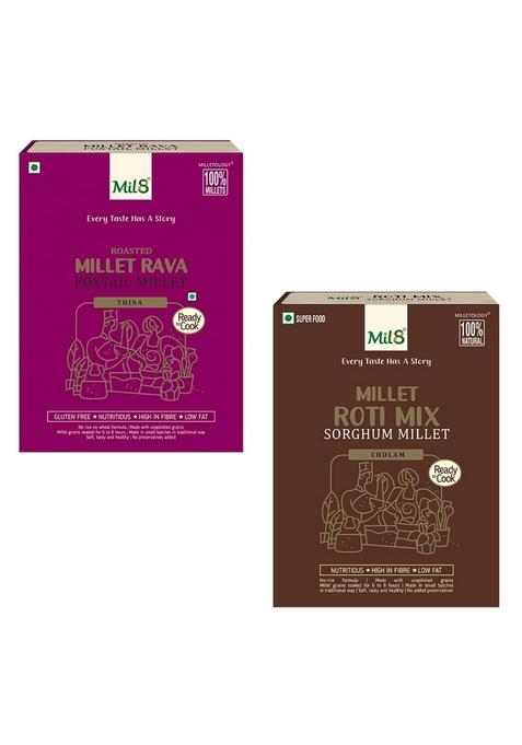 Mil8 Rava Foxtail & Rotimix Sorghum Millet Combo (300Gram-300Gram) Nutritious, Delicious And Healthy Breakfast Solution