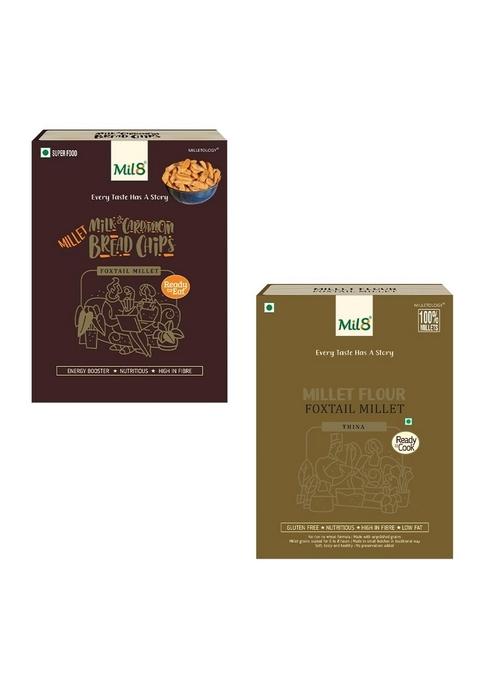 Mil8 Bread Chips Milk And Cardamom & Flour Foxtail Millet Combo (40Gram-300Gram) Nutritious, Delicious And Healthy Breakfast Solution
