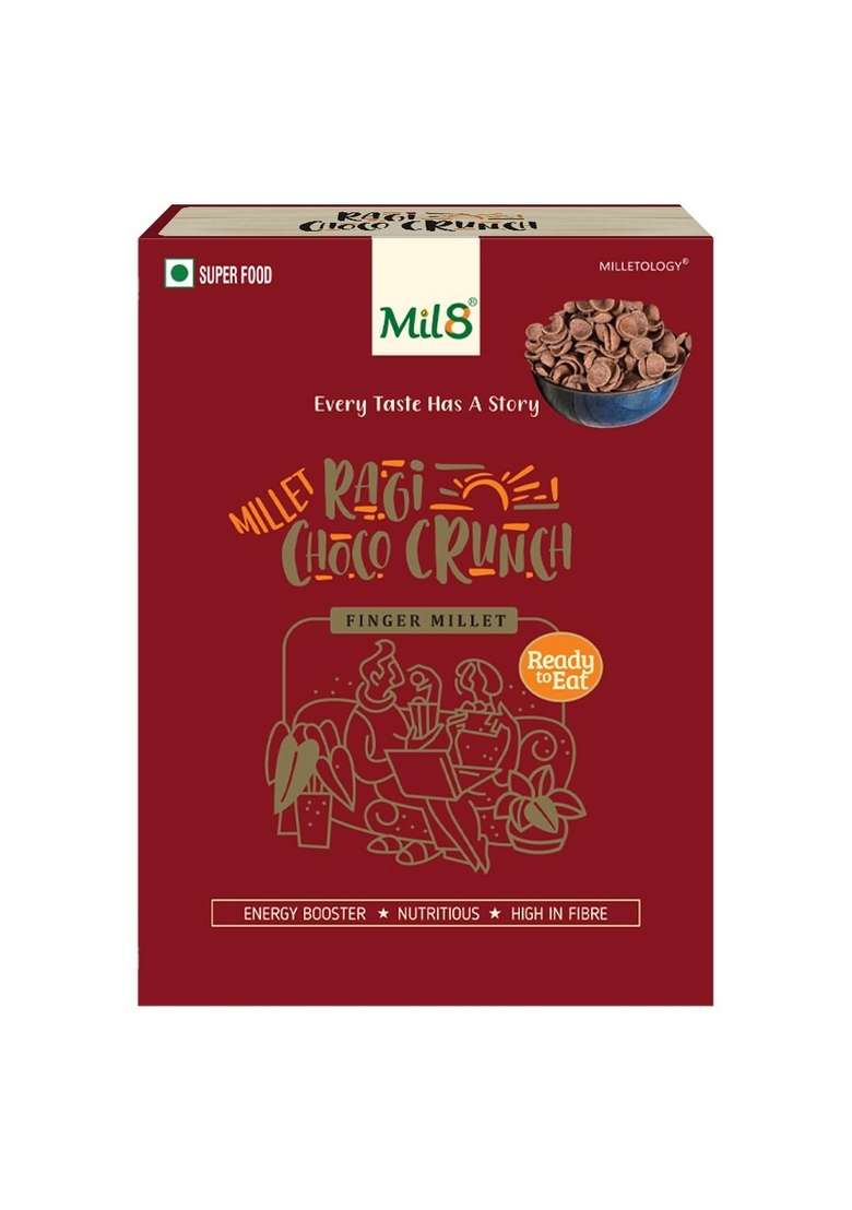 Mil8 Ragi Choco Crunch & Flour Finger Millet Combo (80Gram-300Gram) Nutritious, Delicious And Healthy Breakfast Solution - Indya