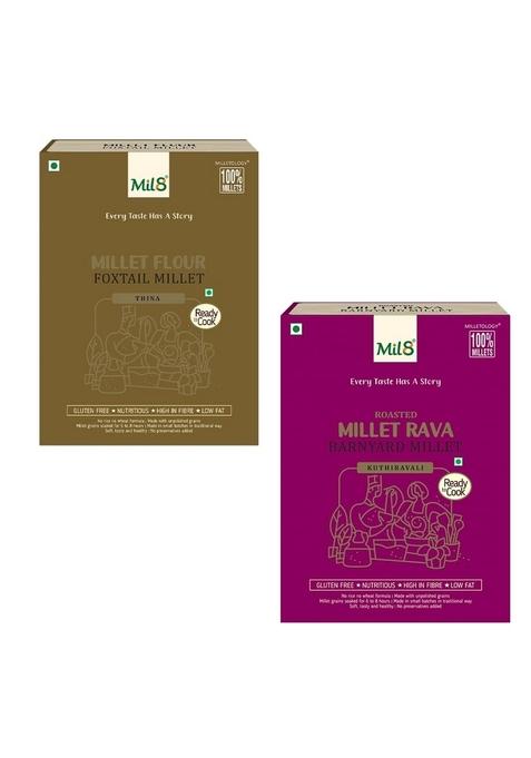 Mil8 Flour Foxtail & Rava Barnyard Millet Combo (300Gram-300Gram) Nutritious, Delicious And Healthy Breakfast Solution