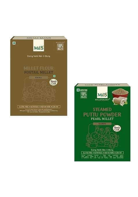 Mil8 Flour Foxtail & Puttu Powder Pearl Millet Combo (300Gram-300Gram) Nutritious, Delicious And Healthy Breakfast Solution