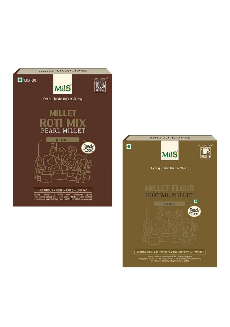 Mil8 Rotimix Pearl & Flour Foxtail Millet Combo (300Gram-300Gram) Nutritious, Delicious And Healthy Breakfast Solution - Indya
