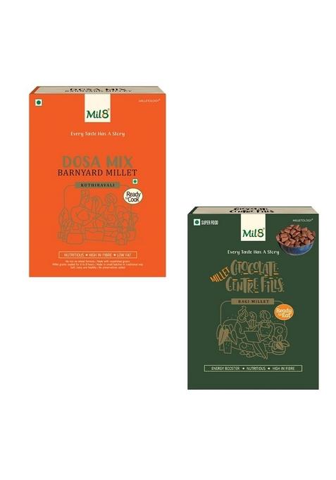 Mil8 Dosamix Barnyard & Ragi Chocolate Centre Fills Combo (300Gram-100Gram) Nutritious, Delicious And Healthy Breakfast Solution